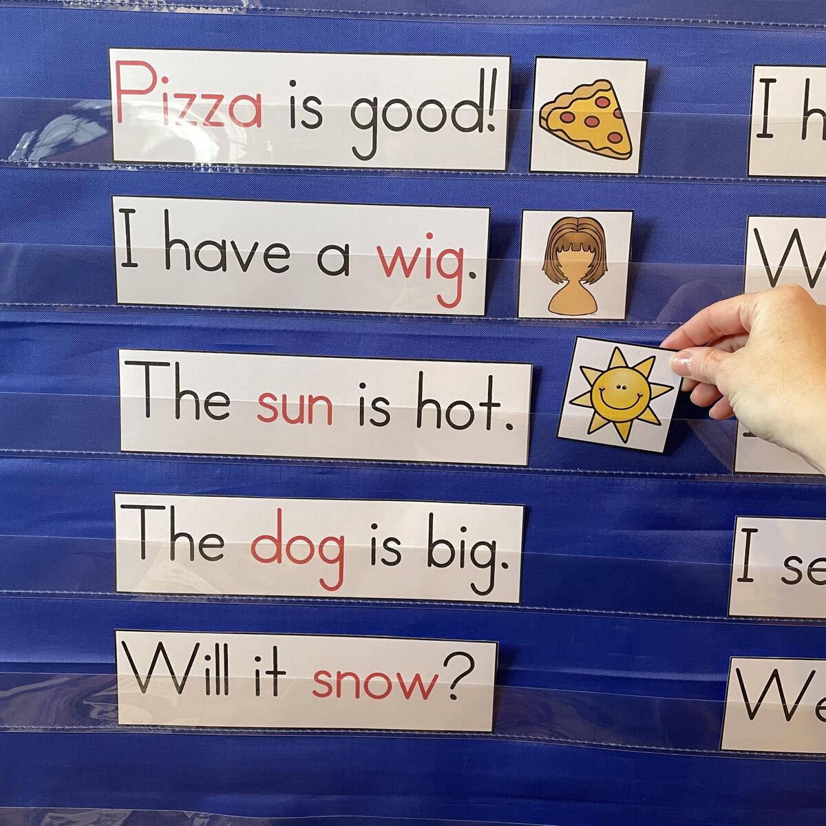 Simple Sentences Pocket Chart Center For Kindergarten Kindergarten Creations Simple Sentences Pocket Chart Center For Kindergarten Kindergarten Creations