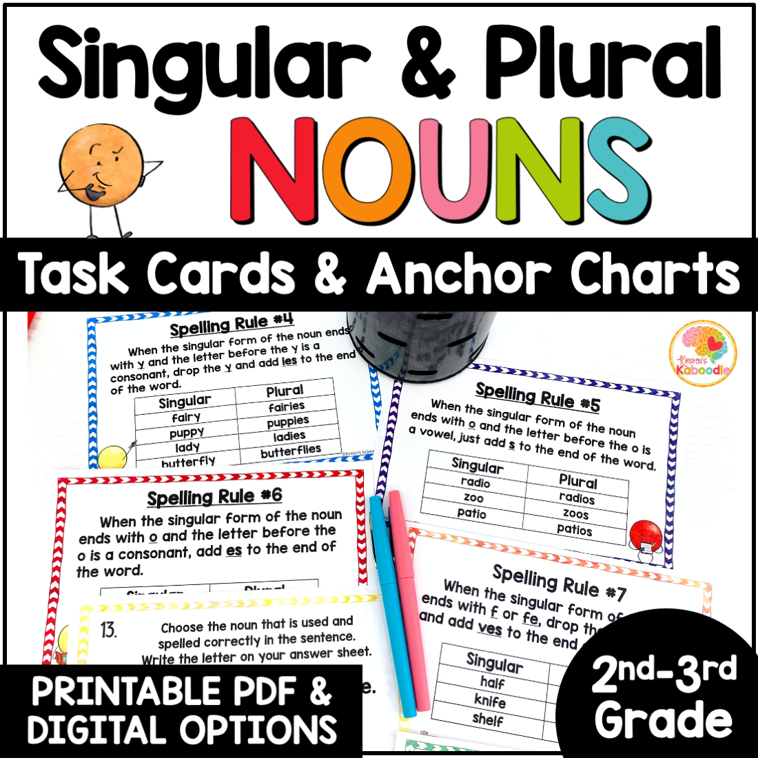 Singular And Plural Nouns Activities Nouns Task Cards And Anchor Charts Made By Teachers