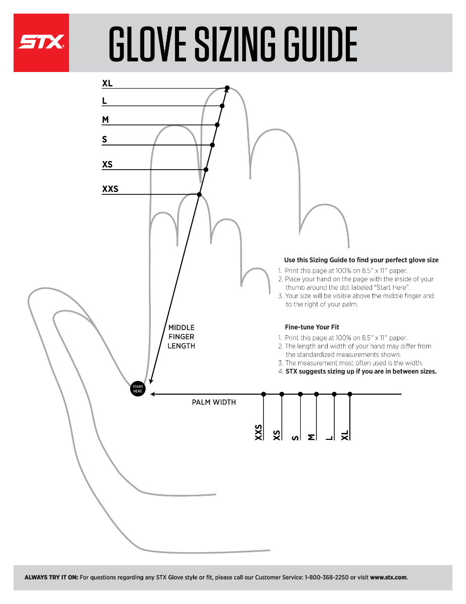 Size Charts Lacrosse STX