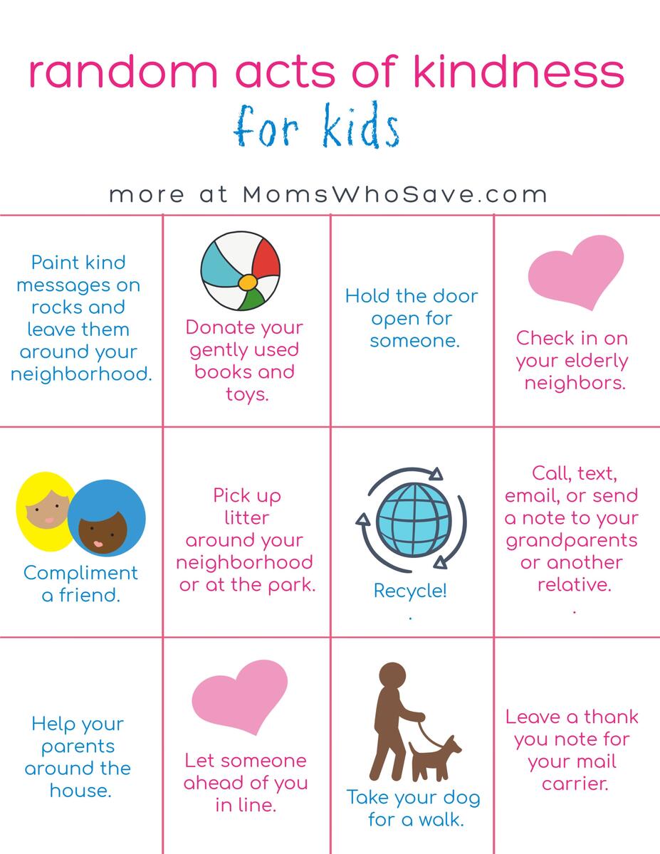 Teach Kids To Practice Kindness 30 Ideas A Free Printable MomsWhoSave Teach Kids To Practice Kindness 30 Ideas A Free Printable MomsWhoSave