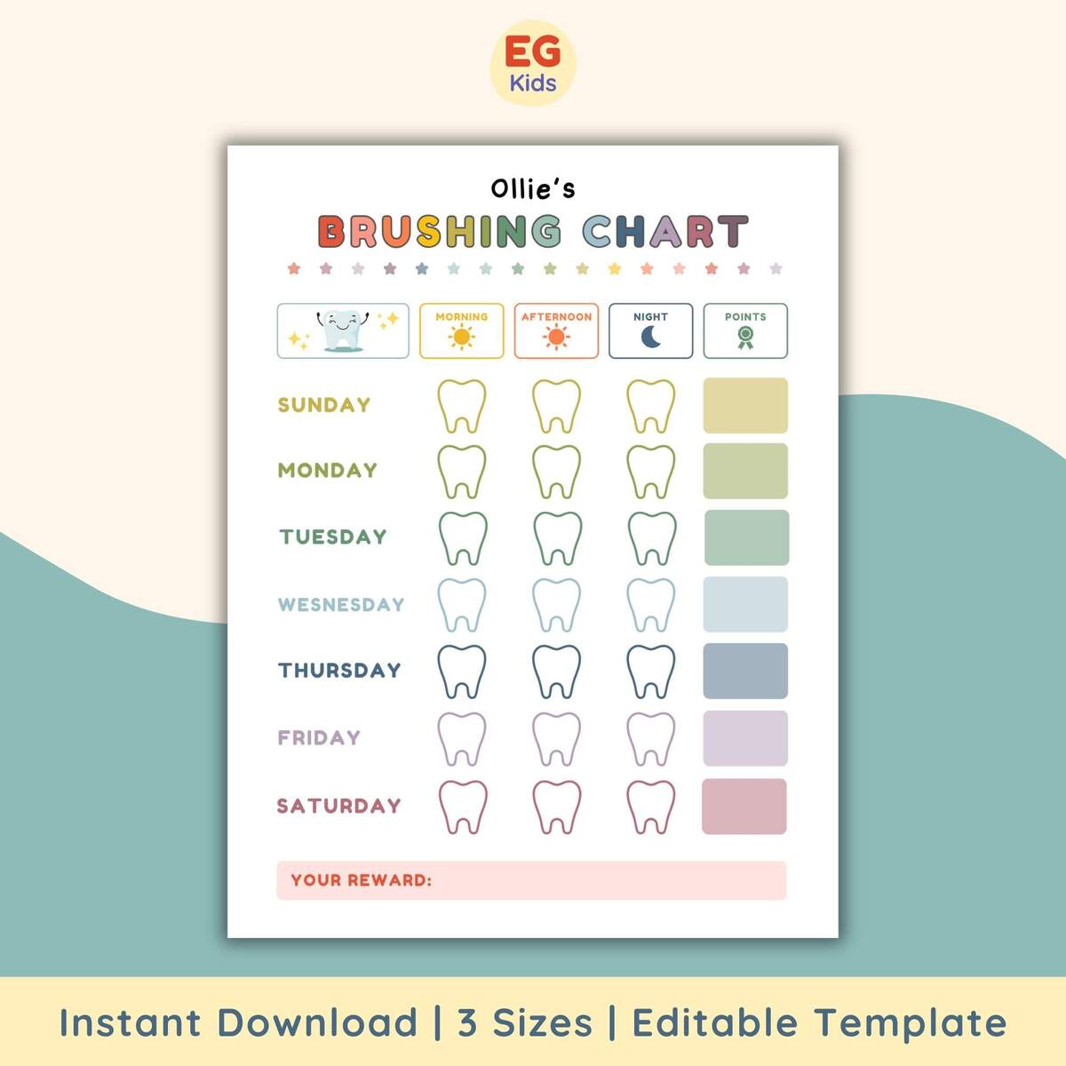 Teeth Color Chart Etsy Australia