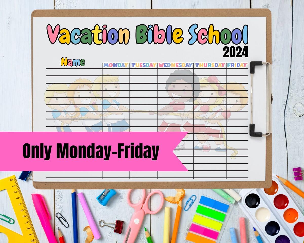Vacation Bible School Attendance Sheet For VBS Student Tracker Bible Adventure Camp Bible Week Faith Camp Kids Summer Bible Club Youth Camp Etsy