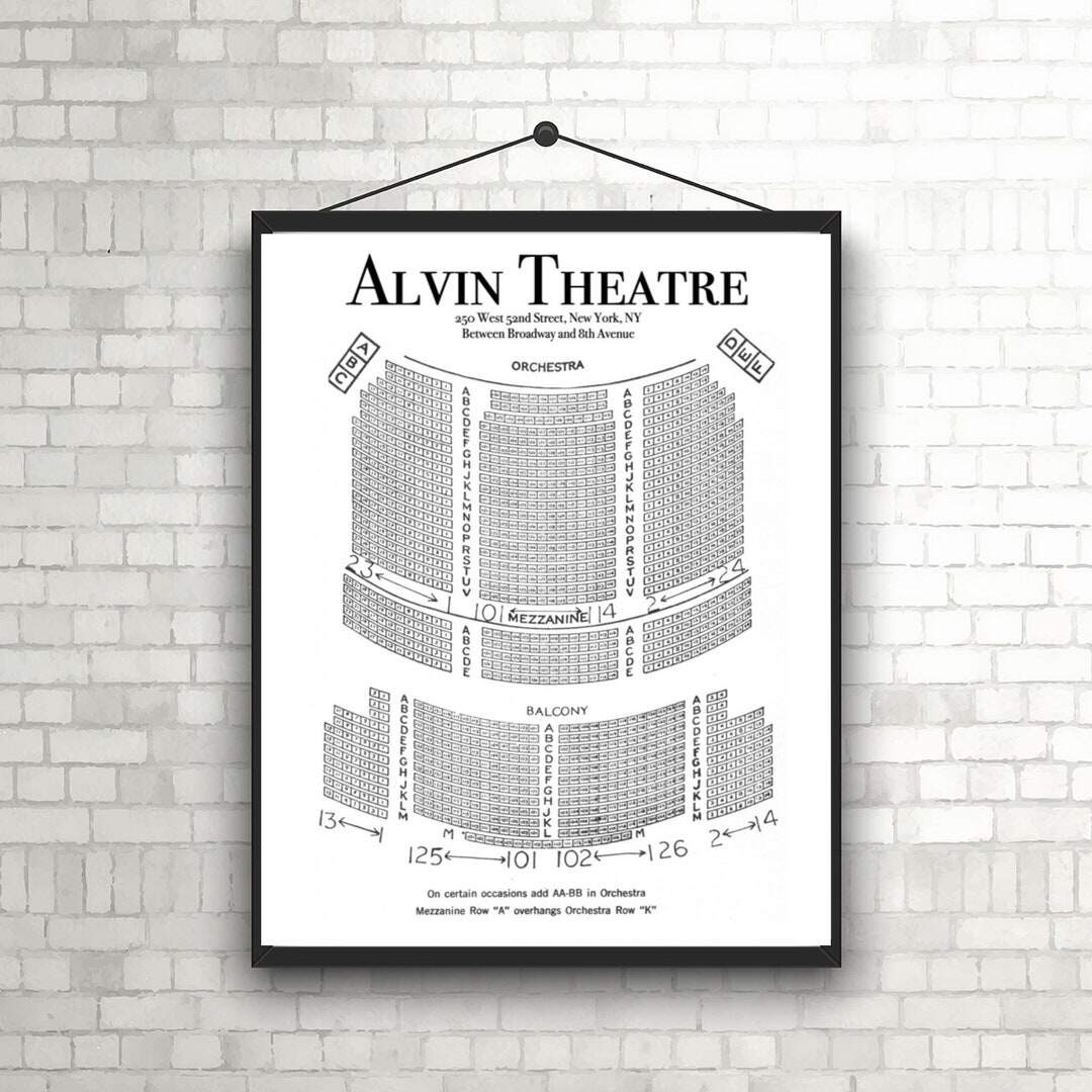 Vintage Alvin Theater Now The Neil Simon Theater Seating Chart Poster DIGITAL DOWNLOAD Broadway New York Broadway Musicals Etsy Israel