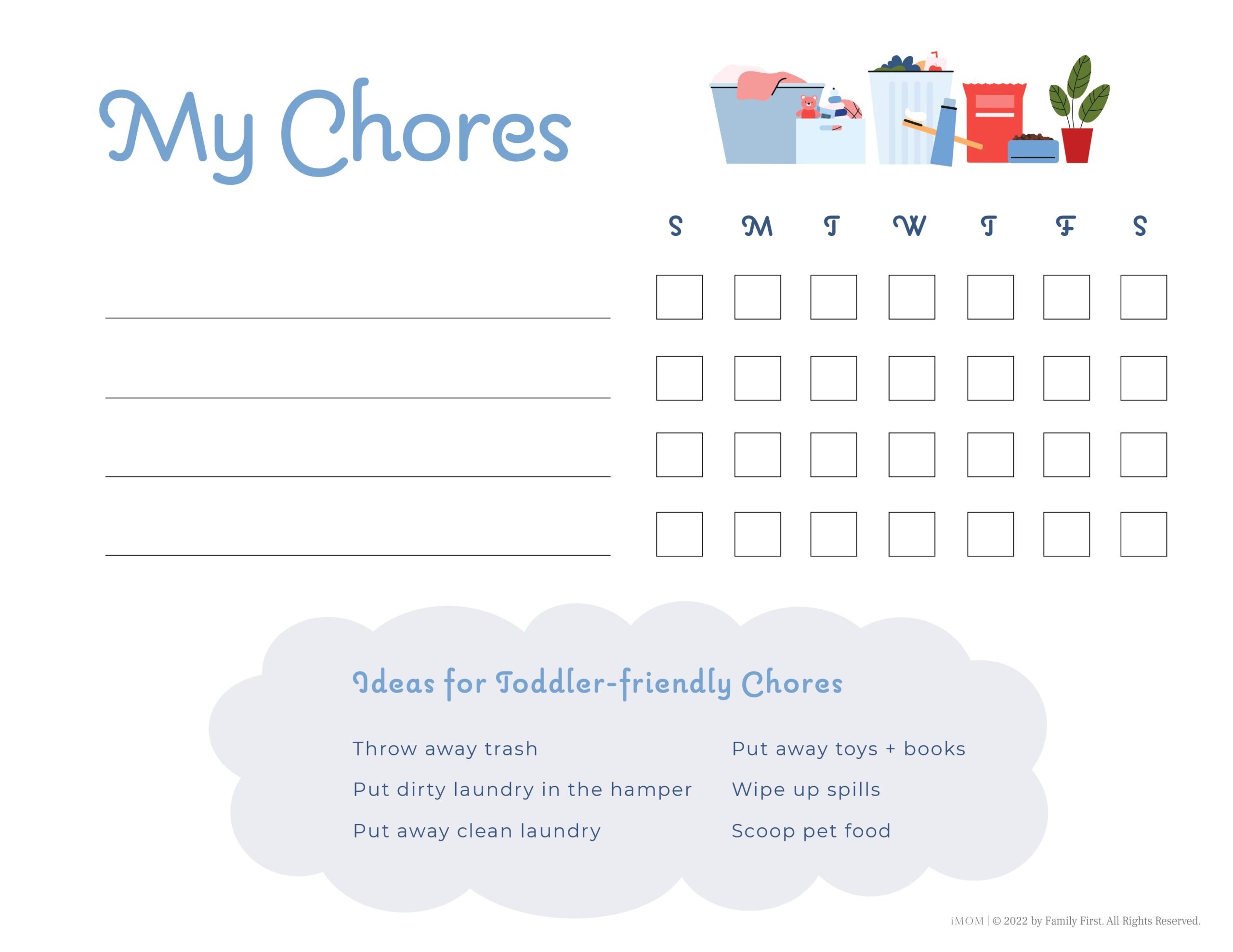 10 Free Printable Chore Charts IMOM Free Printable Chore Chart PDF Template For Kids