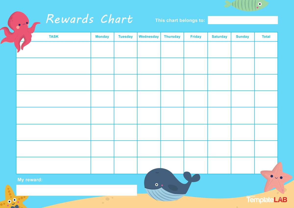 Reward Chart For Kids Free Printable Template Mosh