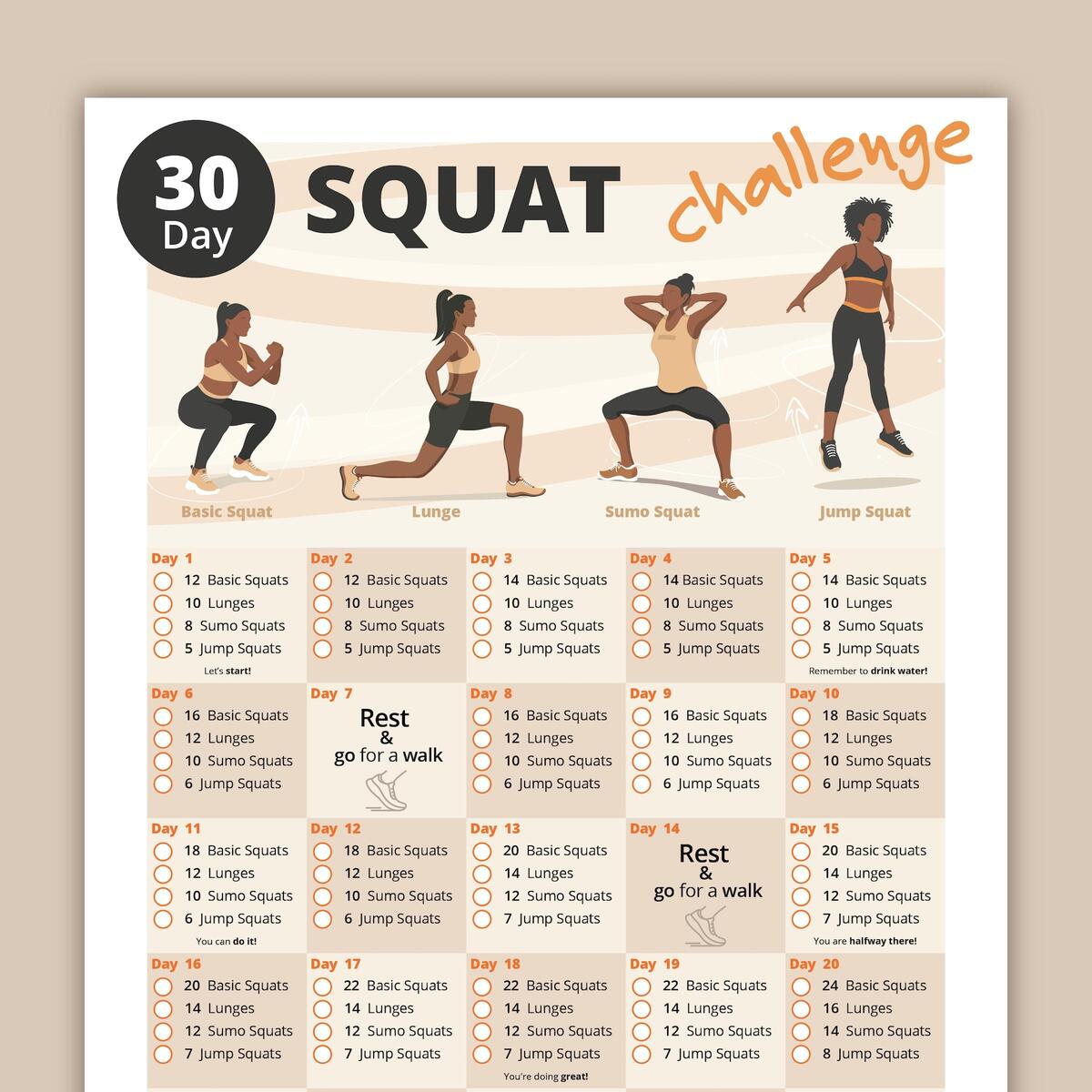 30 Day Squat Challenge Fitness Workout Plan Digital Workouts Printable PDF Fitness Planner Lower Body Workout Instant Download Etsy 30 Day Squat Challenge Fitness Workout Plan Digital Workouts Printable PDF Fitness Planner Lower Body Workout Instant Download Etsy