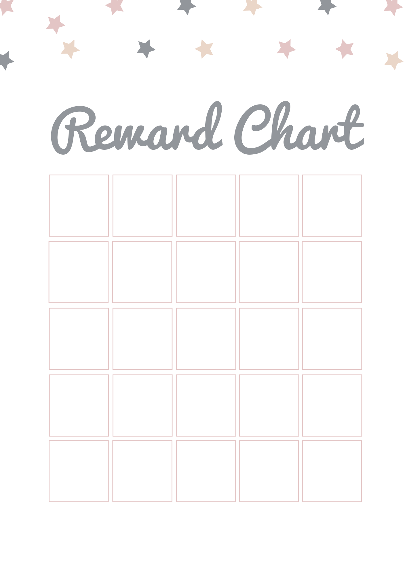 Multi Coloured Class Reward Chart Printable Instant Download Digital Download Etsy