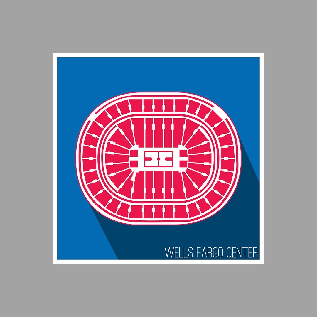Amazon Artsy Canvas Philadelphia Wells Fargo Center Basketball Seating Map 18x18 Matte Poster Print Wall Art Posters Prints