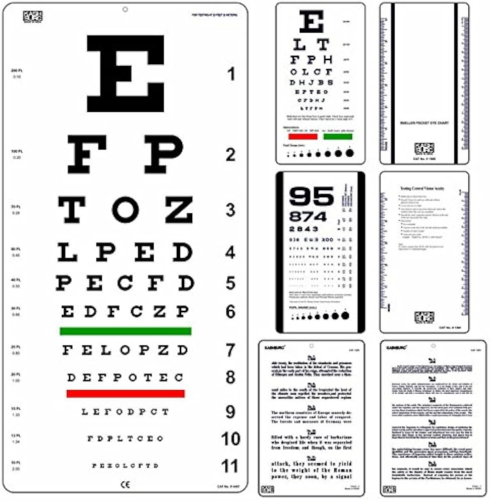 Amazon Snellen Eye Chart 20 Feet With Snellen Pocket Rosenbaum Pocket Jaeger Eye Charts Pack Of 4 Industrial Scientific
