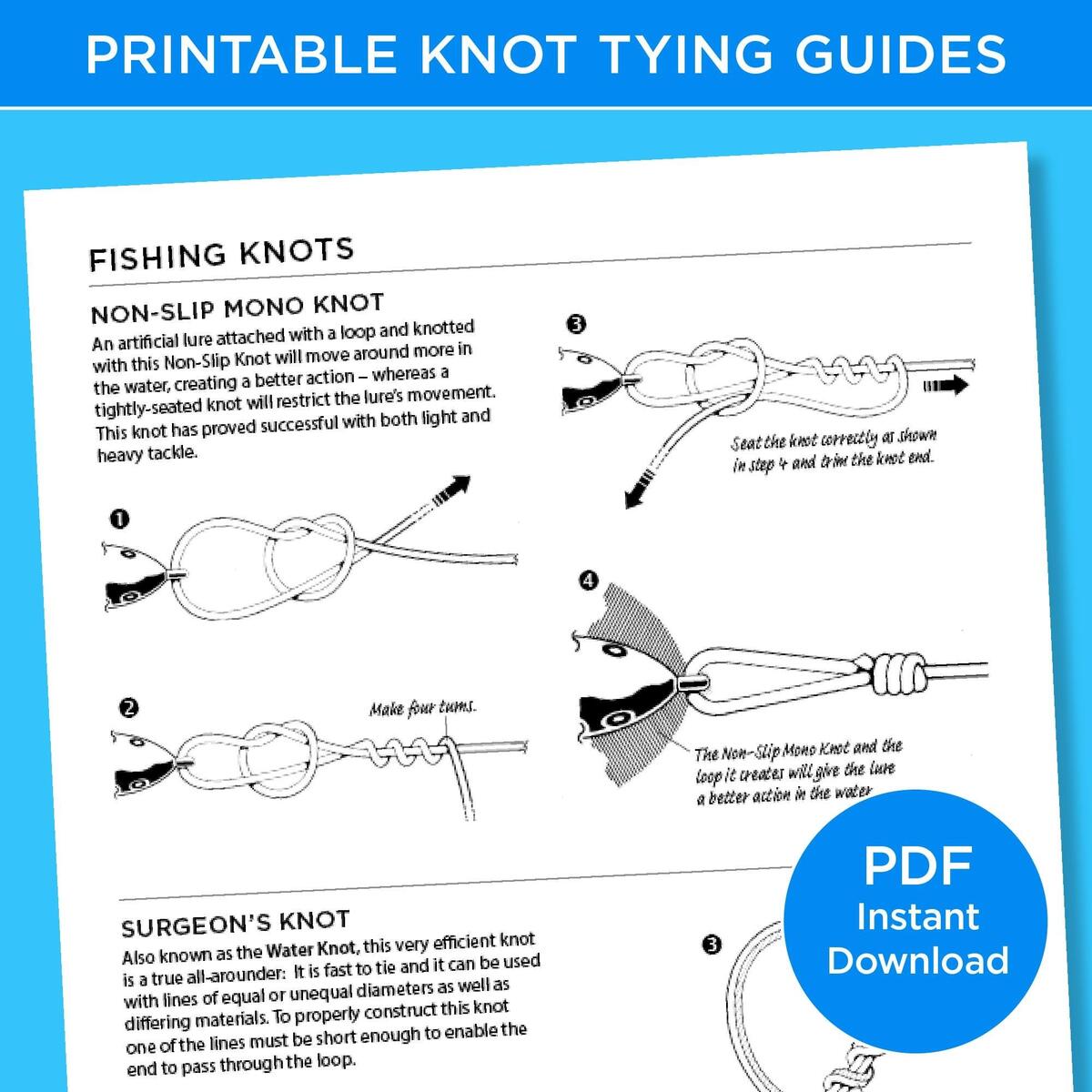 Angler Knot Reference Fishermen s Knot Tying Guide Set Waterproof Fishing Knots Chart For Saltwater Freshwater Fishing Knot Guide