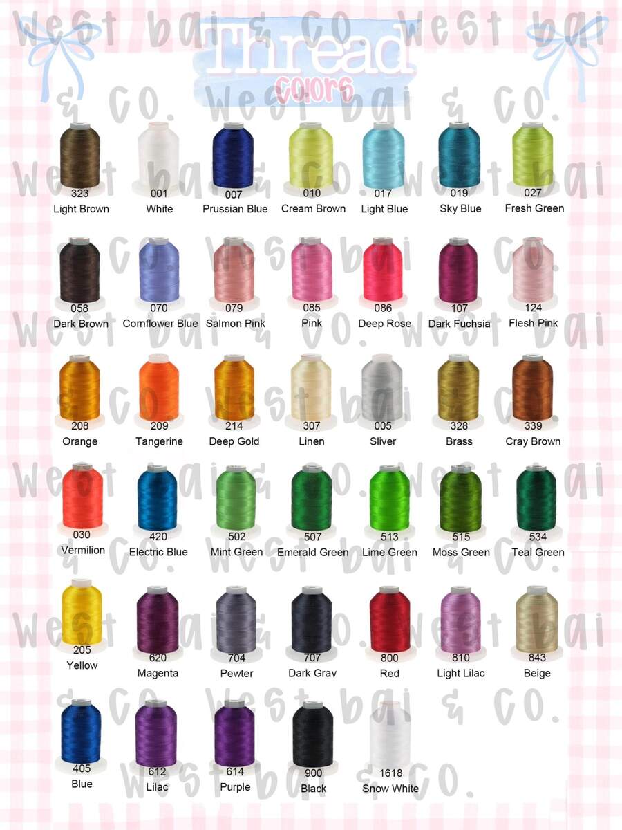 Brother Embroidery Thread Color Chart Etsy
