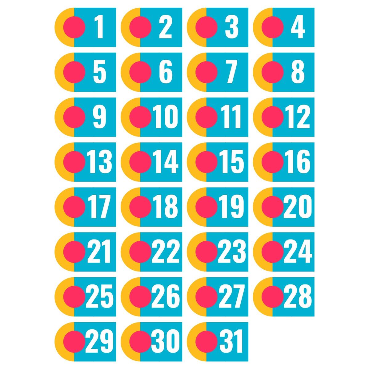 Calendar Numbers 1 31 10 Free PDF Printables Printablee Calendar Numbers 1 31 10 Free PDF Printables Printablee
