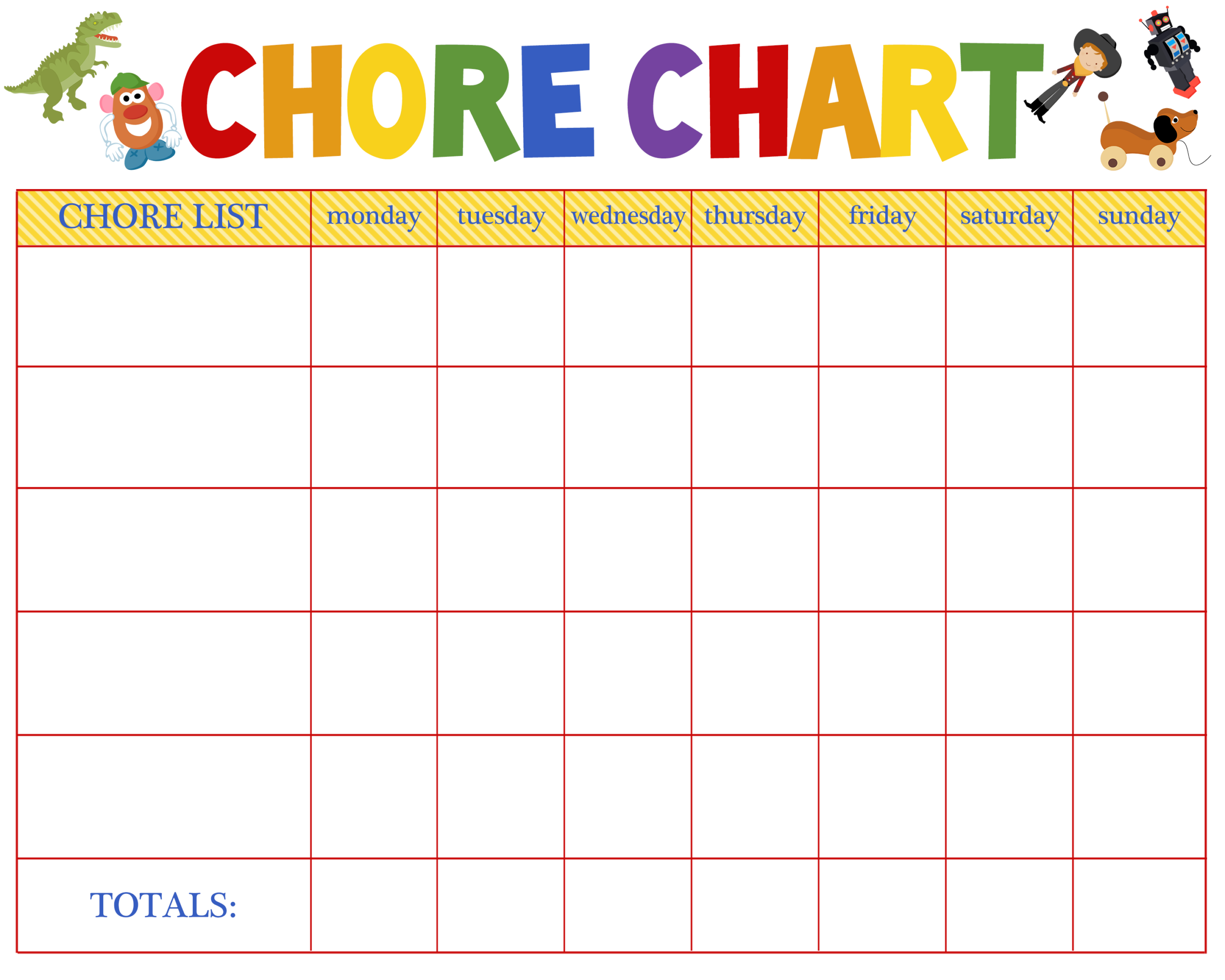 Chore Chart Blank Becca Paro Chore Chart Blank Becca Paro