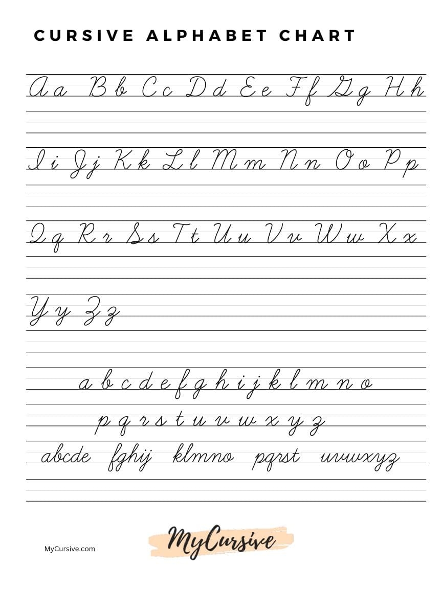 Cursive Alphabet To Trace Free Printable PDF Alien Schooler