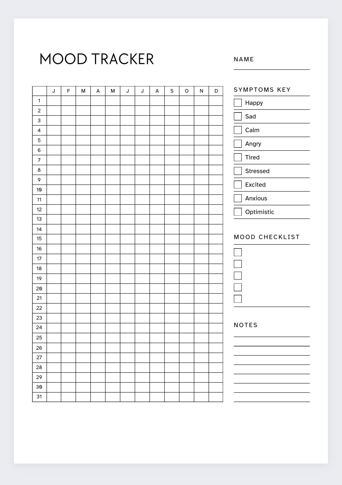 Free And Customizable Mood Templates