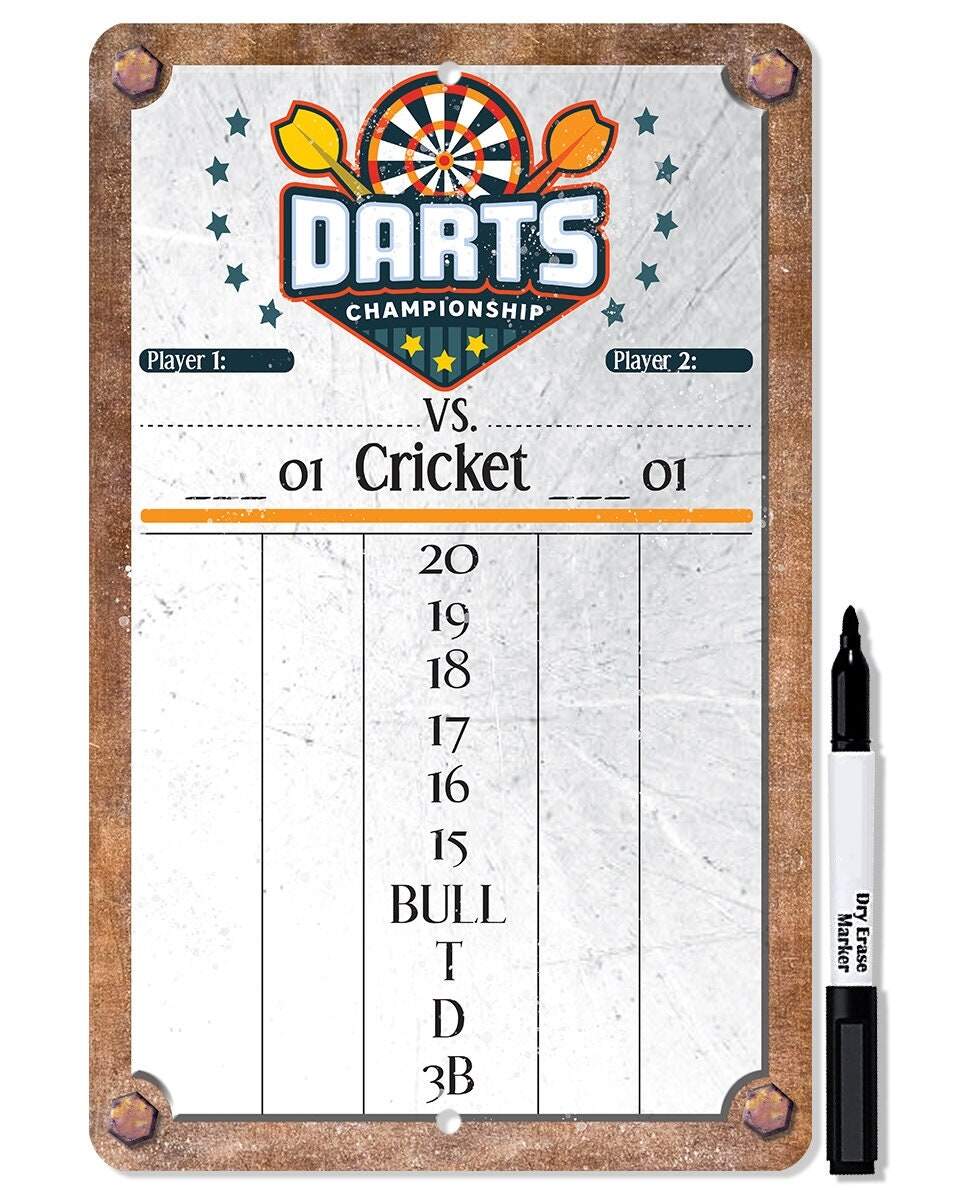 Dart Scoreboard Grey Dry Erase For Keeping Score In Games Cricket 301 Or 501 Metal Sign Metal Sign Lone Star Art 586428 Jpg