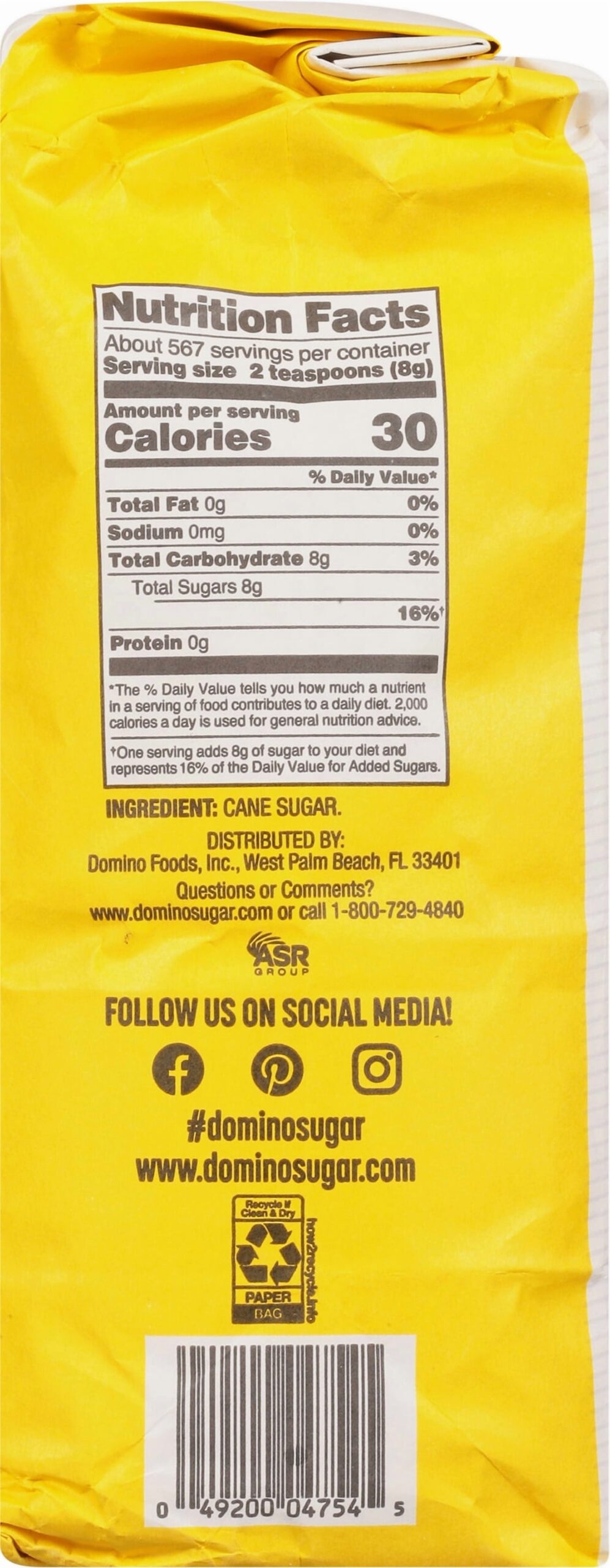 Domino Pure Cane Granulated Sugar 10 Lb Breakroom Supply Walmart Business Supplies