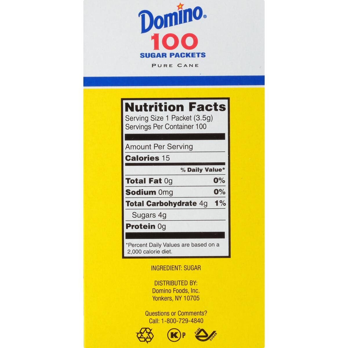 Domino Sweet Pure Cane Sugar Packets 0 12 Oz 100 Count Walmart