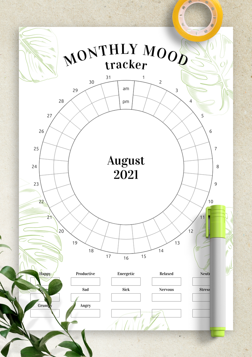 Mood Trackers 16 Free Printable Templates World Of Printables