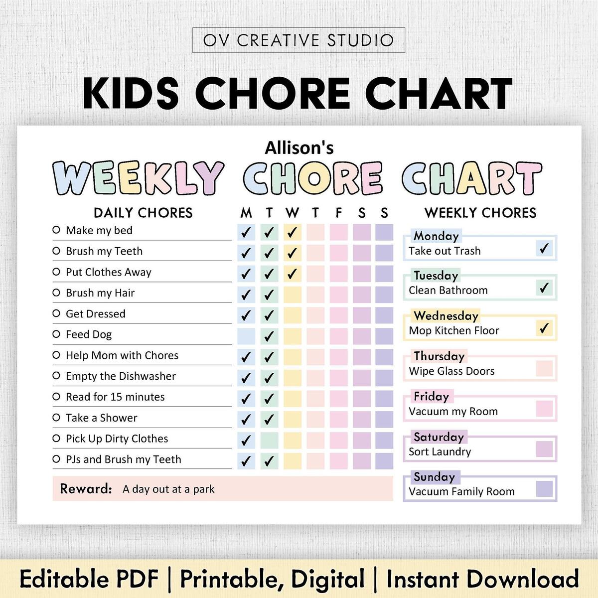 Free Printable Chore Charts For Kids By Age