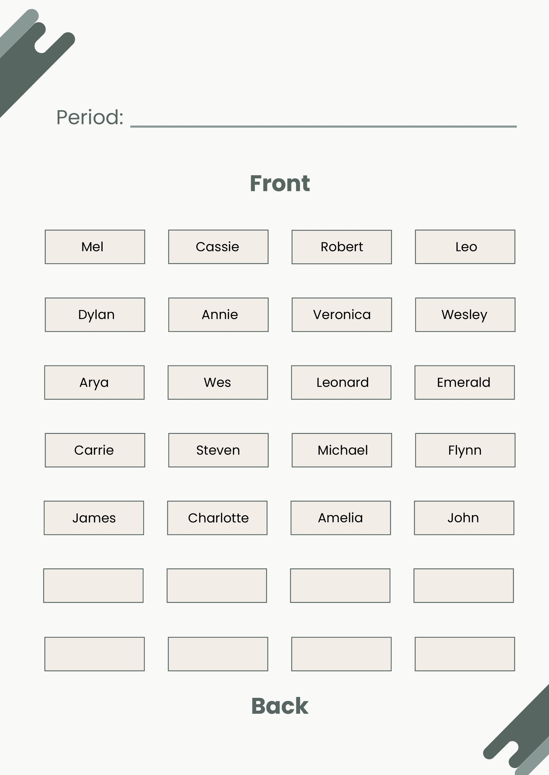 Editable Classroom Seating Chart Templates In Google Docs To Download Free Google Docs Brainstorming Templates Mind Maps More