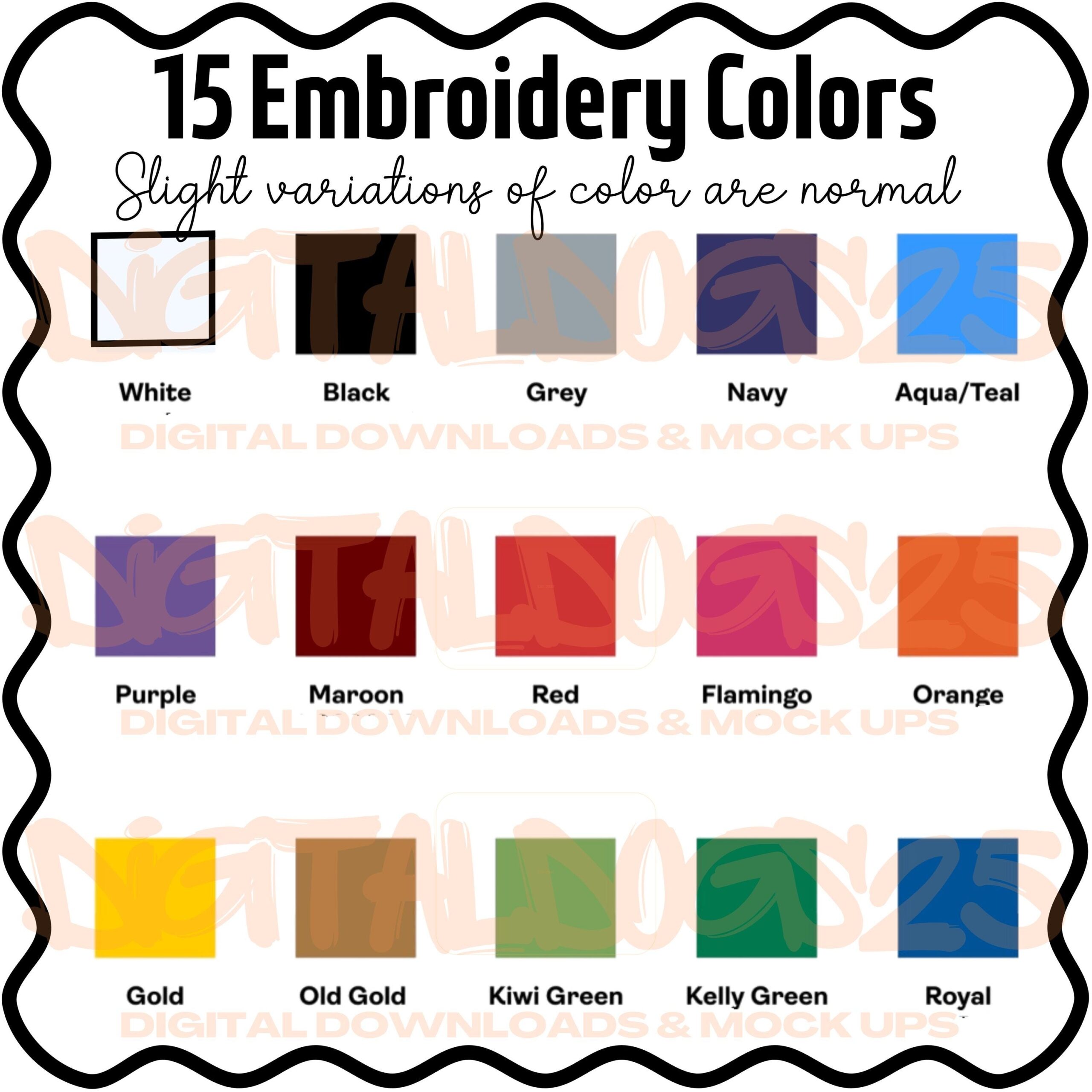 Embroidery Thread Color Guide Digital Download Printable Embroidery Chart PNG File POD Seller Digital Tool Instant Download Color Chart Etsy Ireland