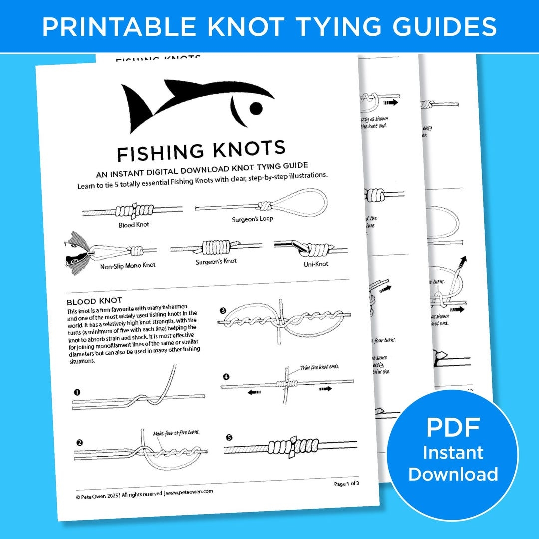 Fishing Knots Guide Tightlines Fishermen S Knot Tying Set 54 Waterproof Fishing Knot Guides With Diagrams Waterproof Knot Cards