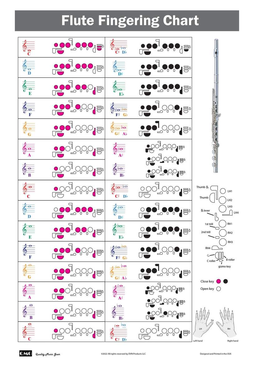 Flute Fingering Chart With Color Coded Notes Learn Flute Technique Suitable For All Levels Made In The USA Etsy Singapore Flute Fingering Chart With Color Coded Notes Learn Flute Technique Suitable For All Levels Made In The USA Etsy Singapore