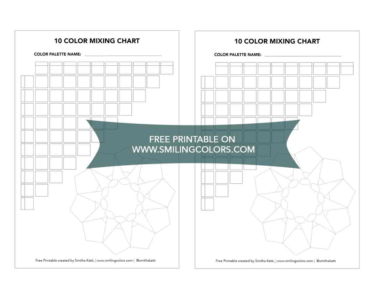 Free Color Mixing Chart Pdf Print And Paint