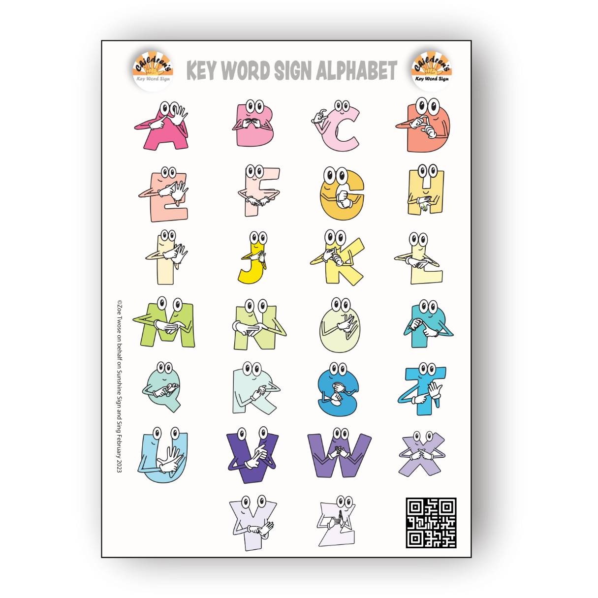 FREE DOWNLOADABLE Key Word Sign Fingerspelling Alphabet Poster Children S Key Word Sign