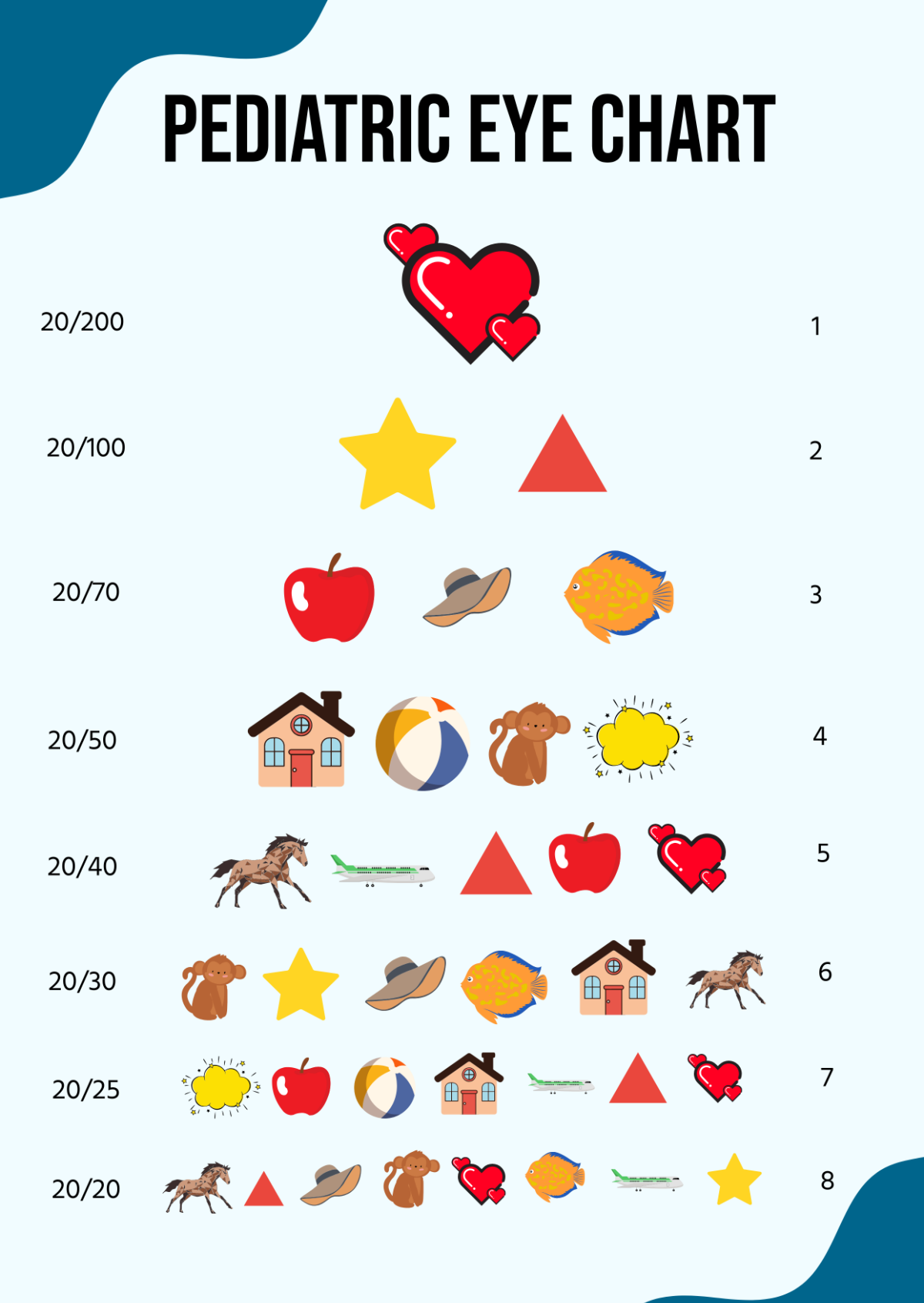 Kindergarten Eye Test Chart Precision Vision
