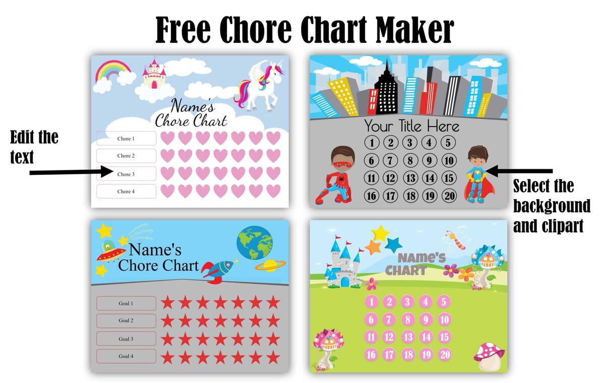Free Printable Chore Chart For Kids Customize Online Print At Home Free Printable Chore Chart For Kids Customize Online Print At Home