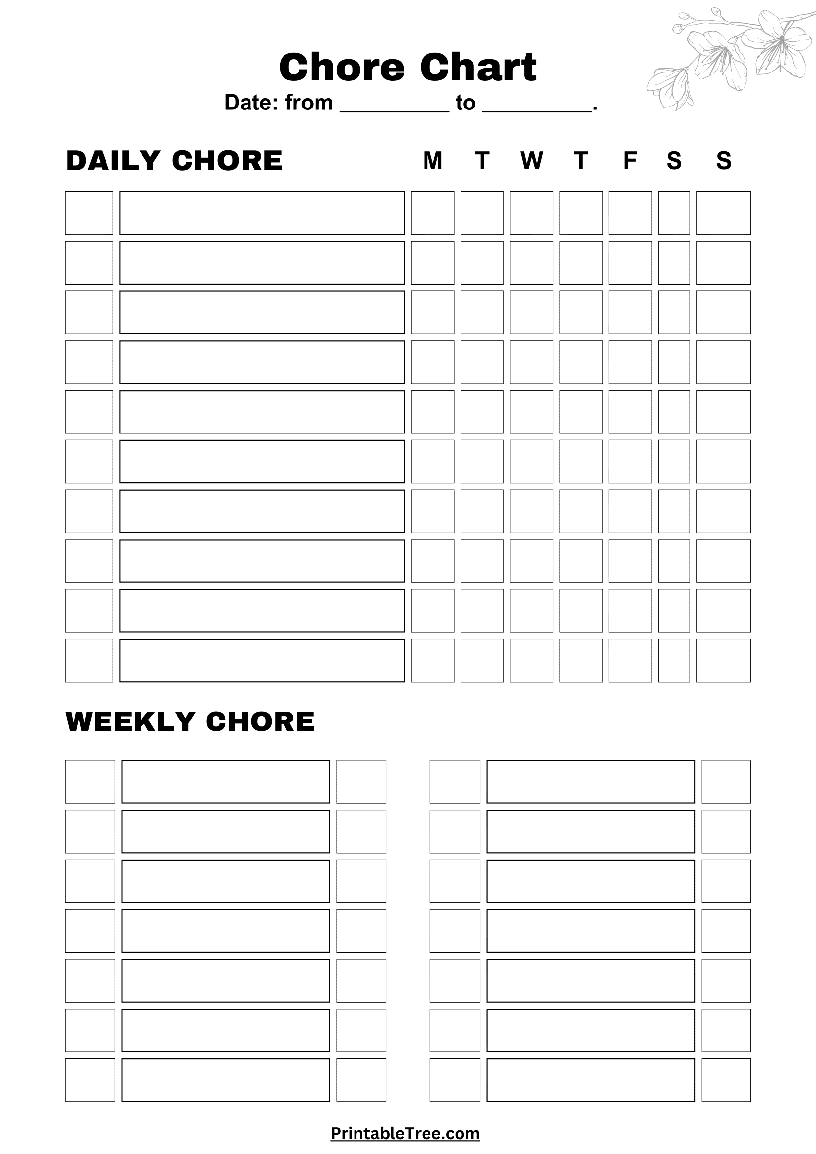 Printable Chore Chart Sincerely Sara D Home Decor DIY Projects