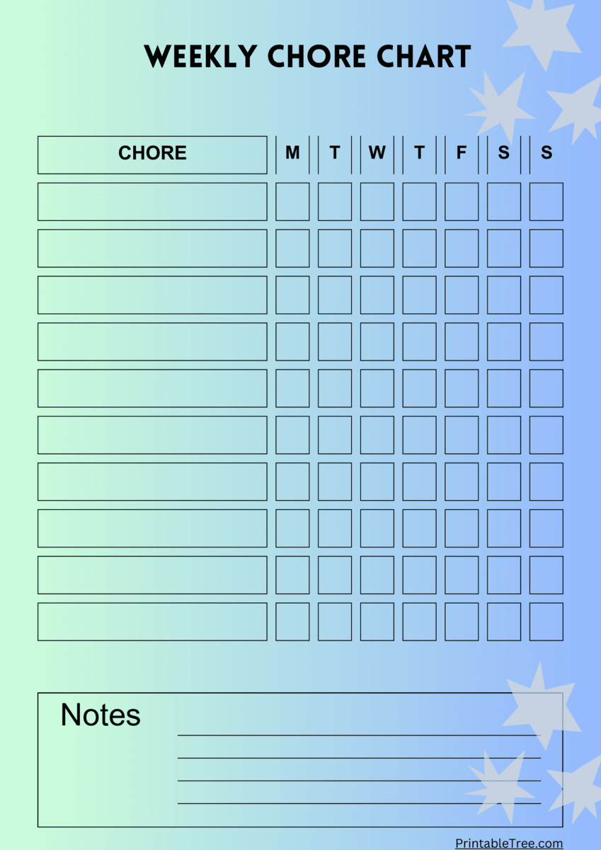 Free Printable Chore Chart PDF Template For Kids Chore Charts Printable Editable Daily Weekly Templates Free Printables Lettering SVG Files Tools Apps
