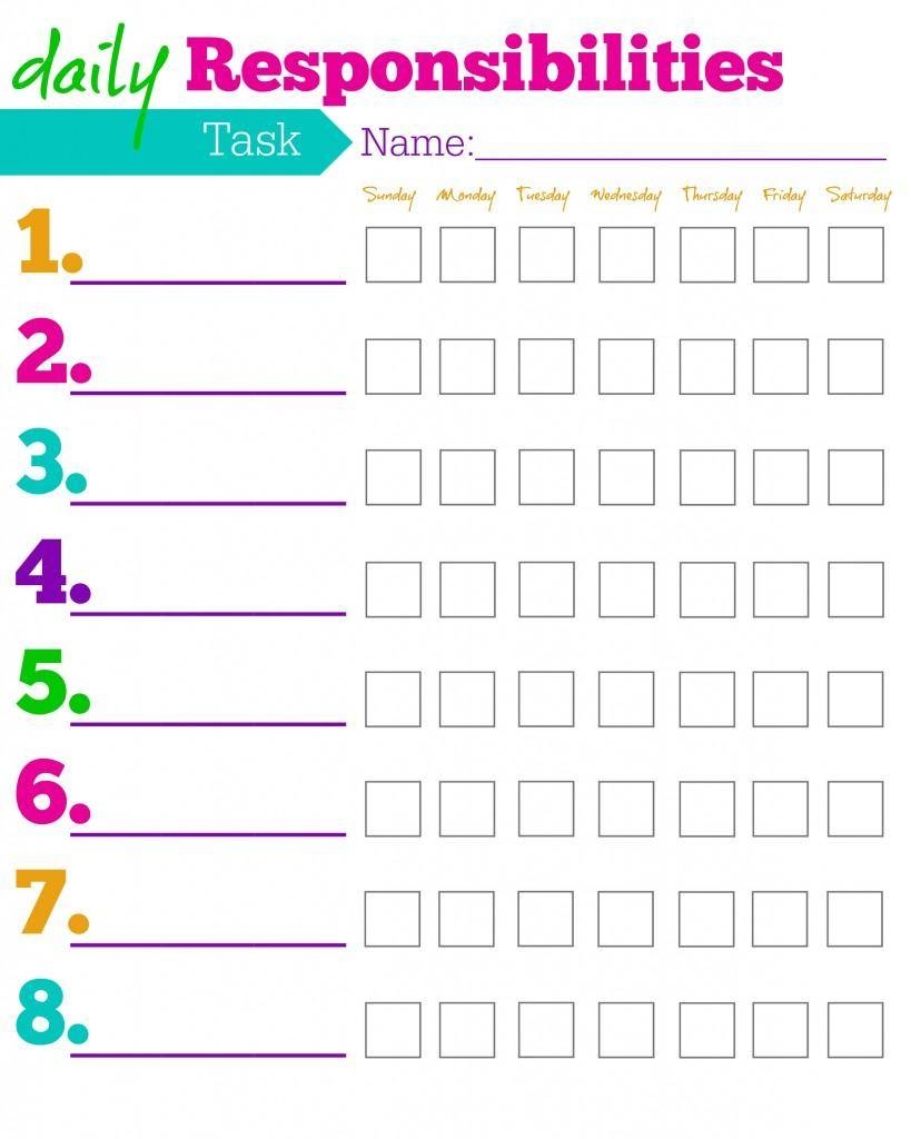 Reward Chart For Kids Free Printable Template Mosh