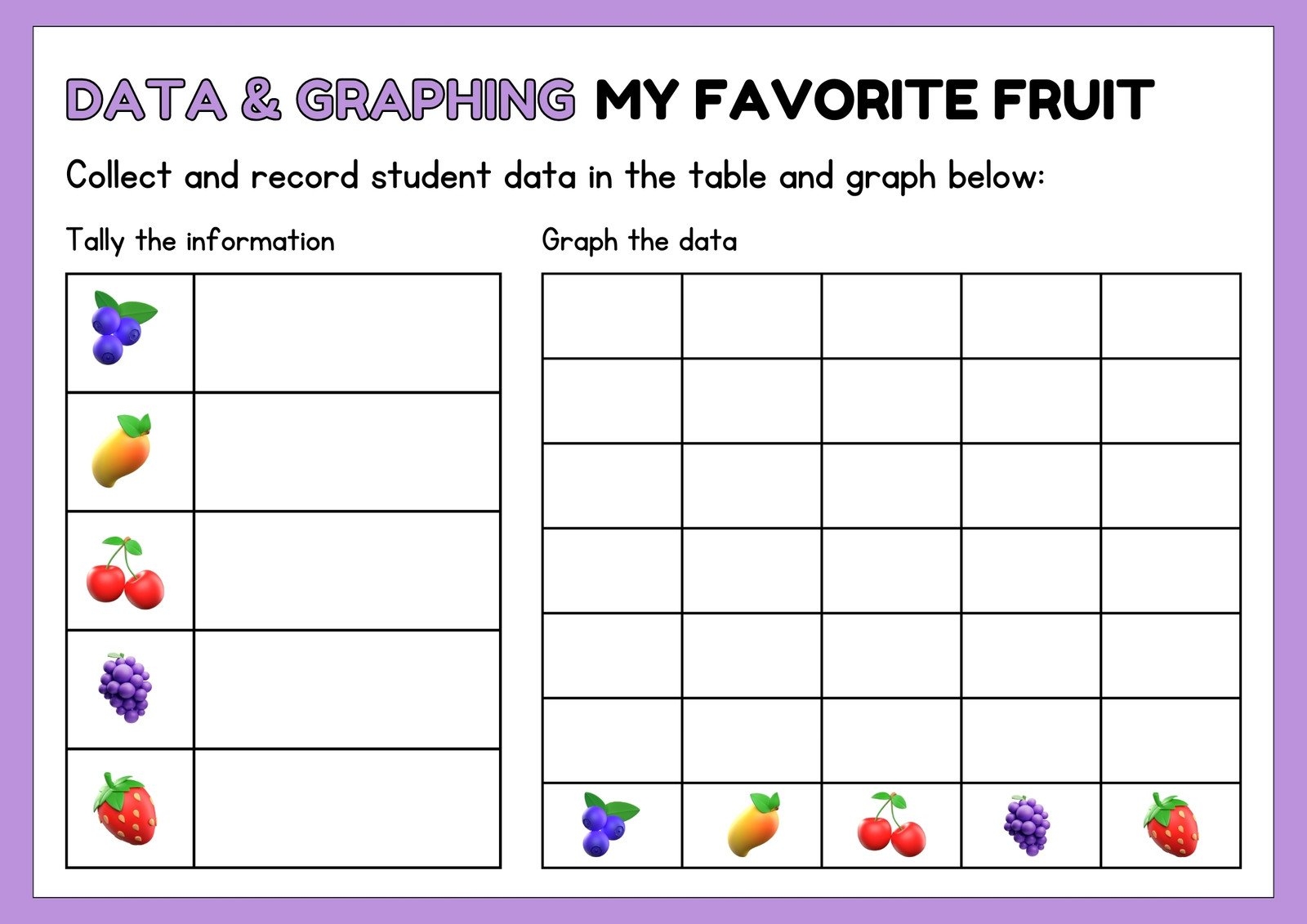 Free Printable Customizable Data Worksheet Templates Canva