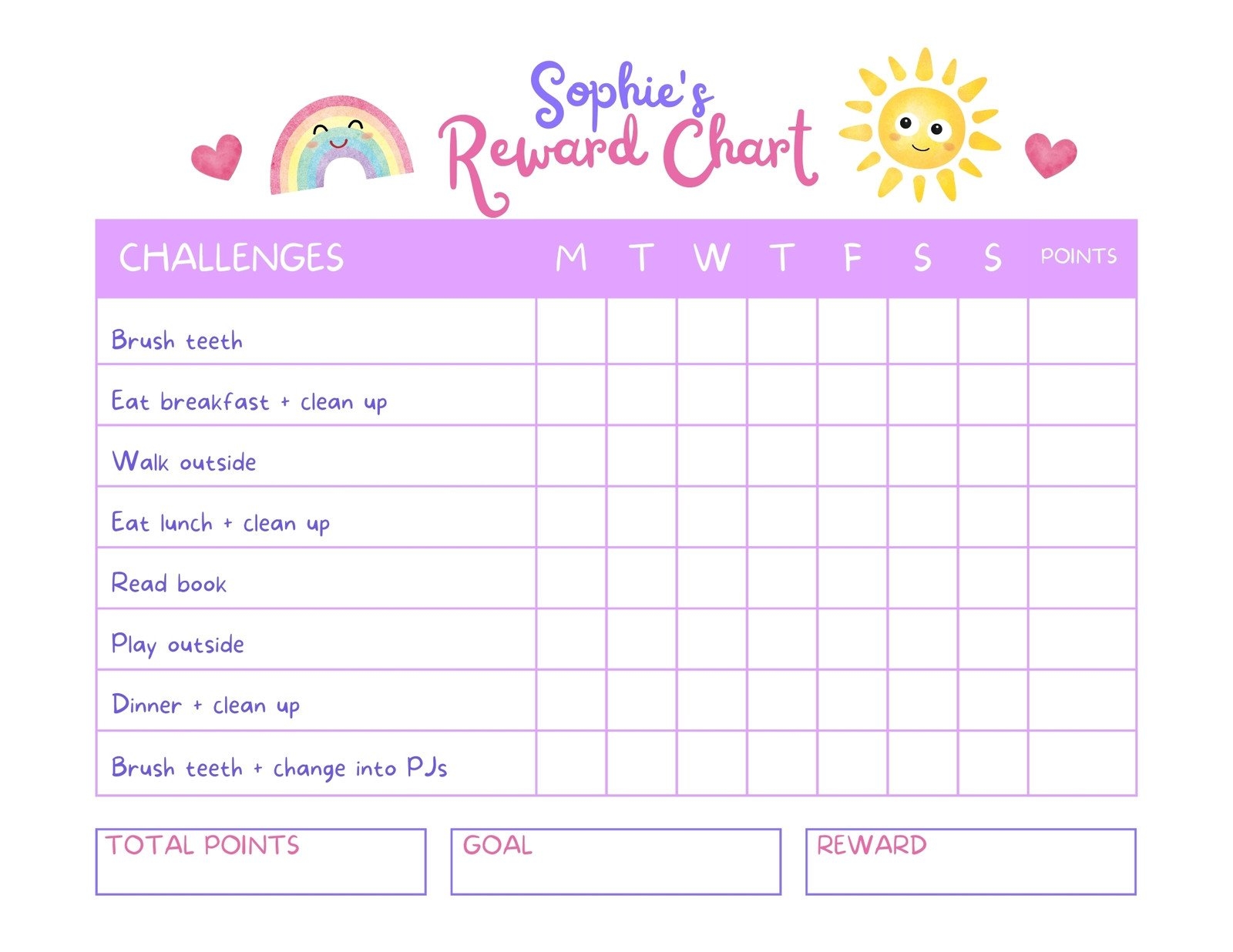 Mrsjones08 I Will Make You A Custom Chore And Behavior Chart For Your Child Children To Your Liking For 5 On Fiverr