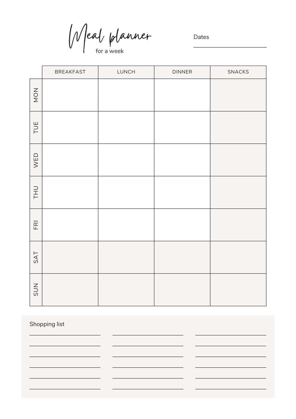 Free Diet Chart Templates Editable And Printable