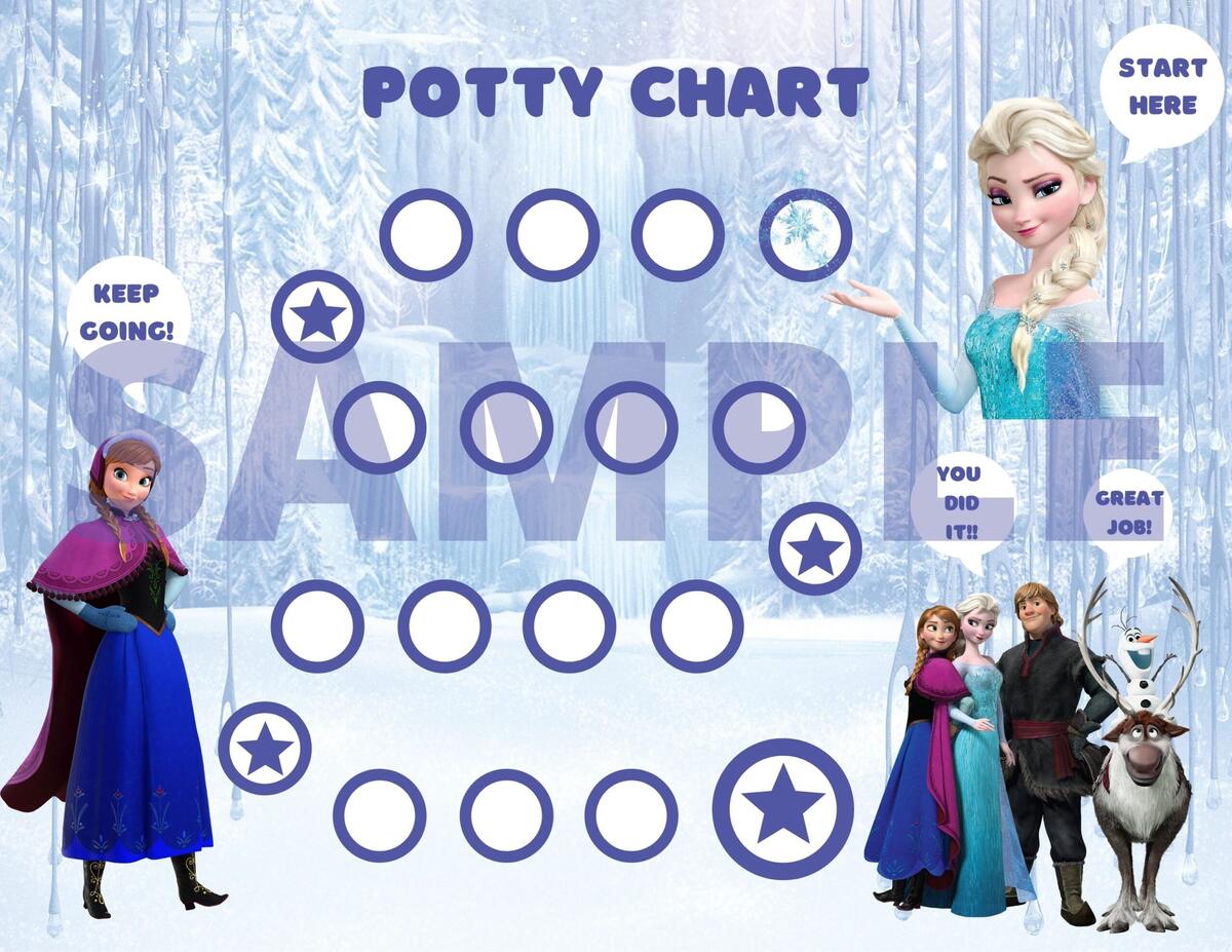 Frozen Potty Chart Frozen Reward Chart Frozen Task Chart Spring Fever Toilet Training Etsy