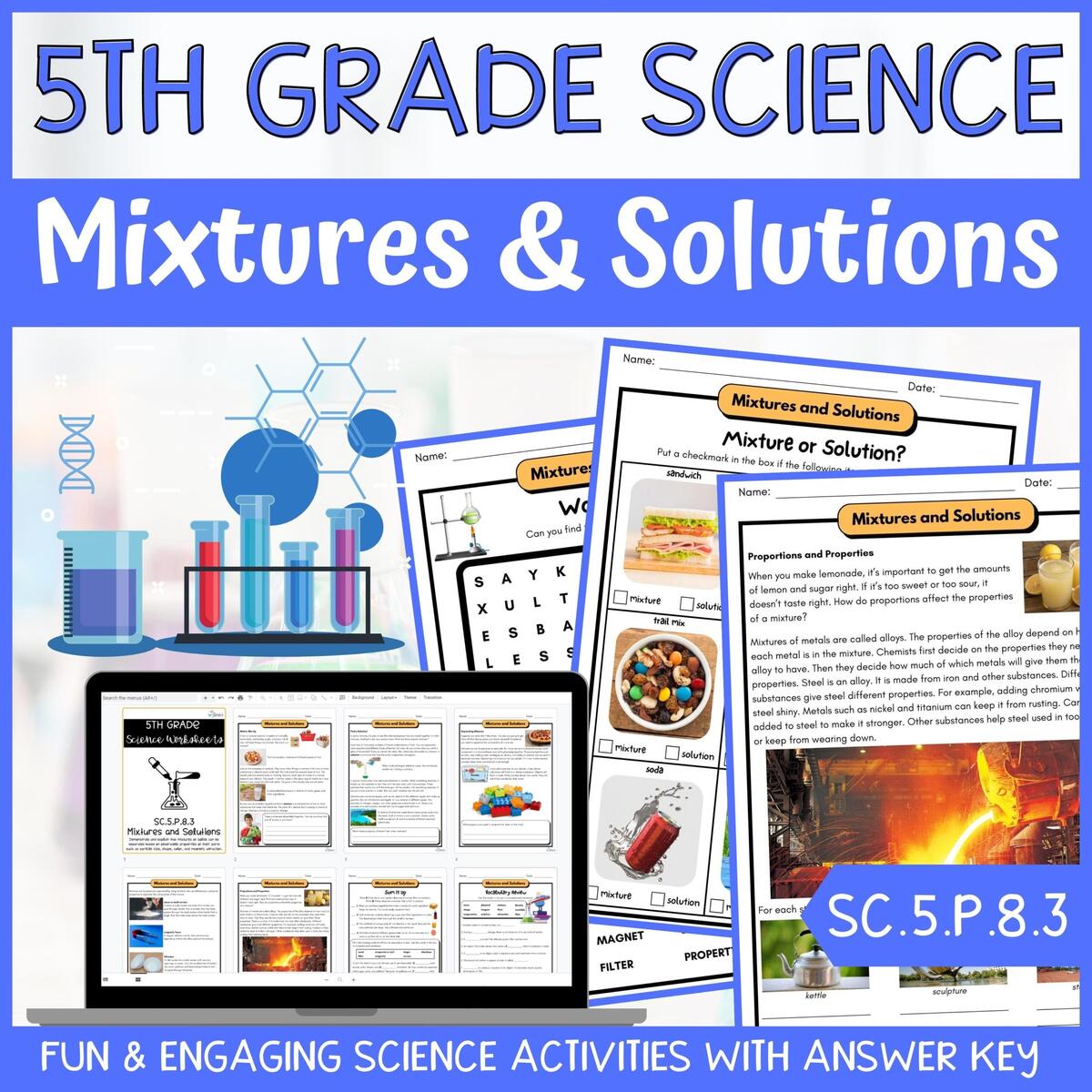 Mixtures And Solutions Activity Answer Key 5th Grade Physical Science Classful