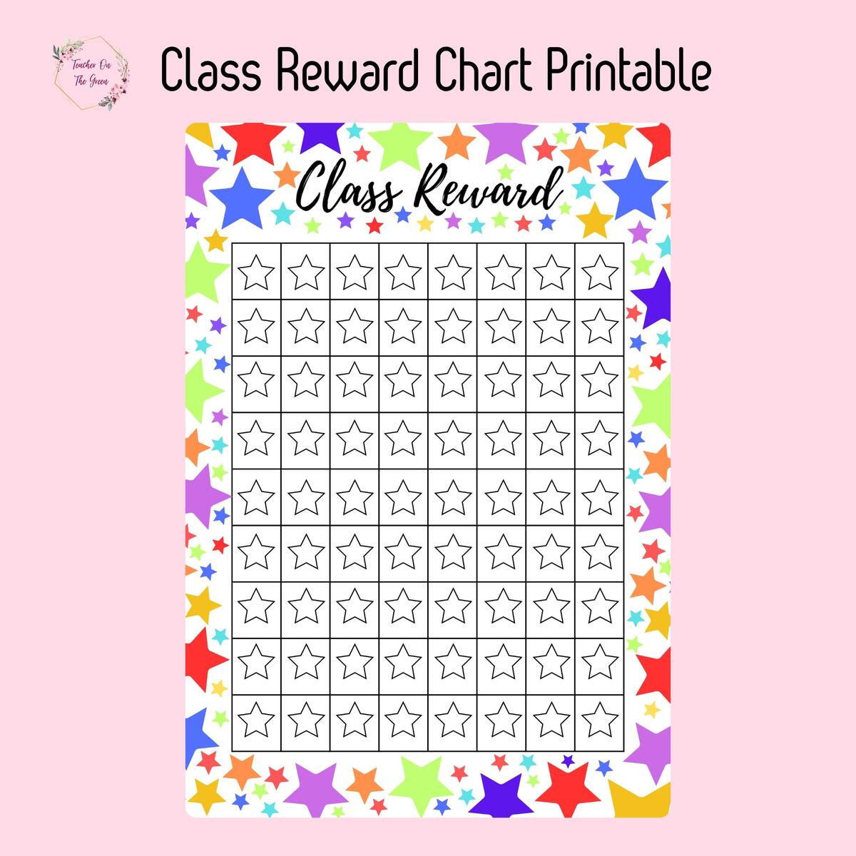 Multi Coloured Class Reward Chart Printable Instant Download Digital Download Etsy