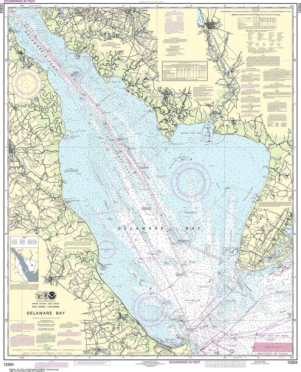 NOAA Nautical Chart 12304 Delaware Bay
