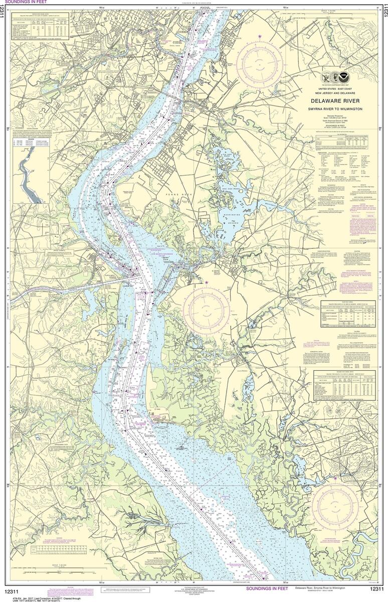 NOAA Nautical Chart 12311 Delaware River Smyrna River To Wilmington