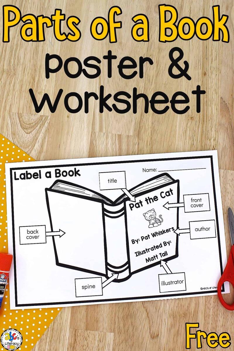 Parts Of A Book Poster Worksheet Free Printables