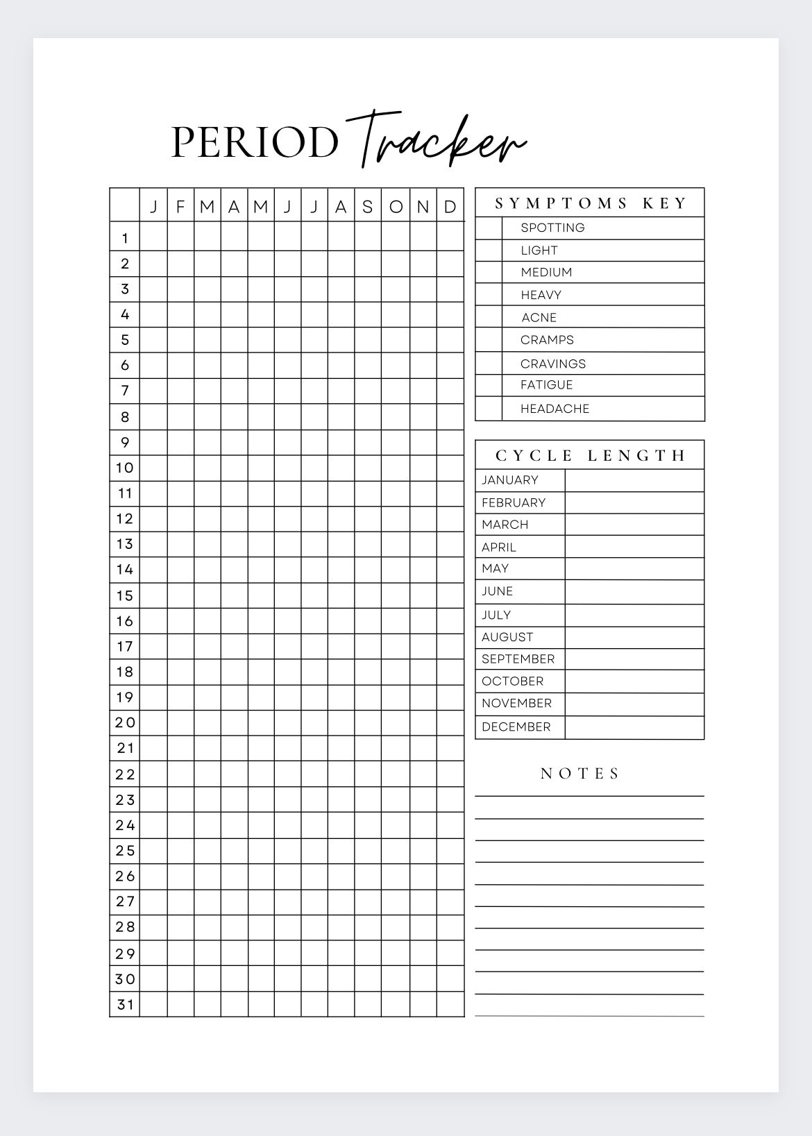 Period Tracker Chart Menstrual Cycle Calendar Horizontal Stock Photo Alamy