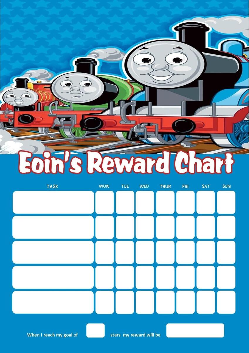 Personalised Thomas The Tank Engine Reward Chart Adding Photo Option Available