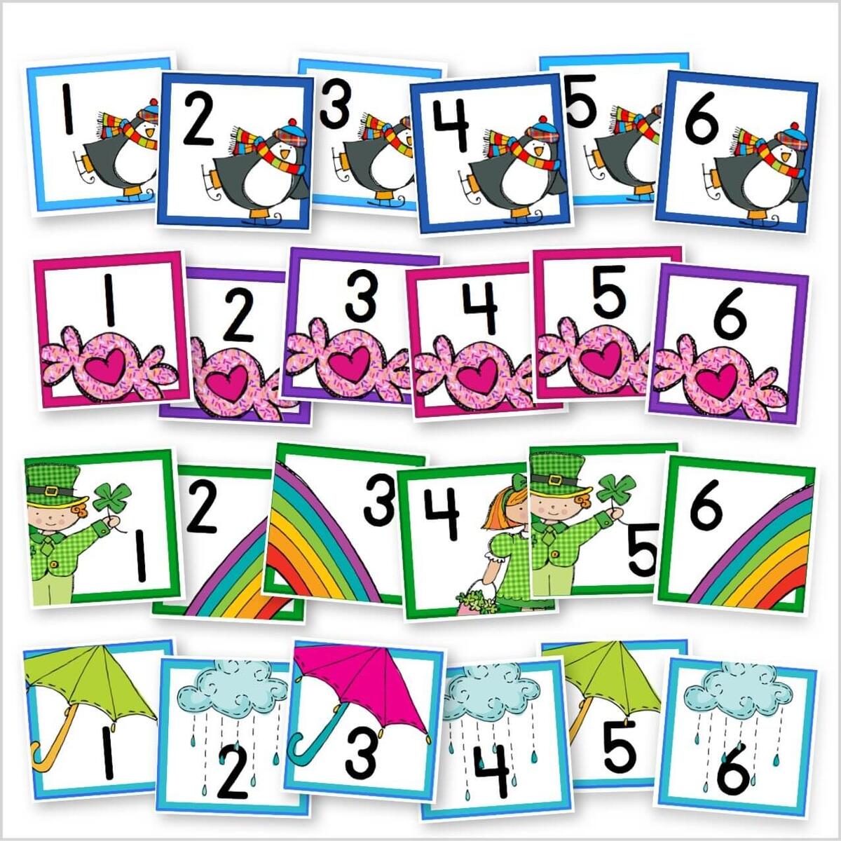 Printable Calendar Numbers For Entire Year BUNDLE Kinder Craze DIY Calendar Pocket Chart Crafting Cheerfully