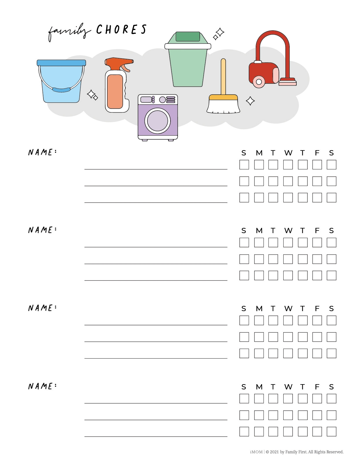 Family Chore Charts Free Printable My Uncommon Slice Of Suburbia