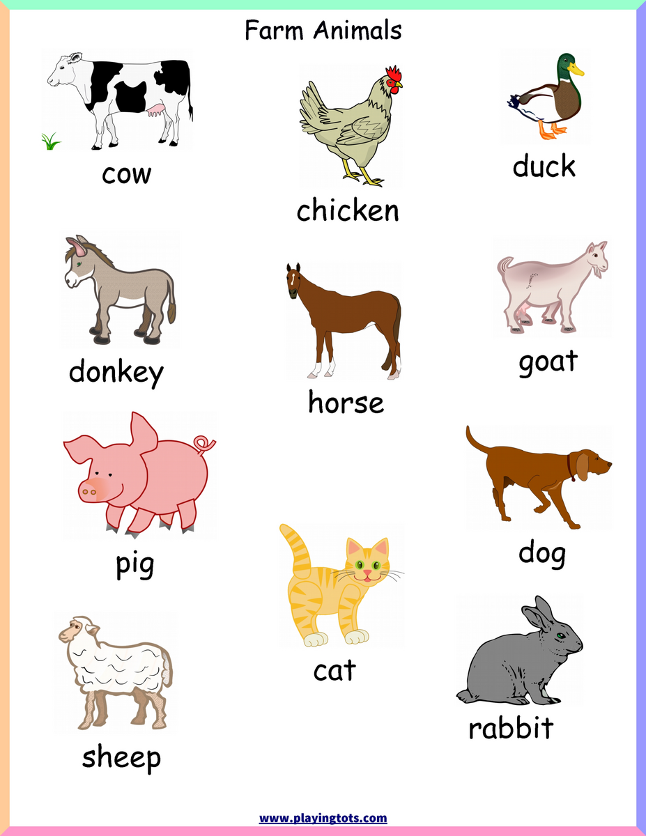 Printable Farm Animal Flash Cards Printable Party Favors