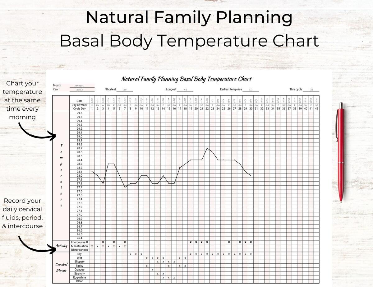 Printable Natural Family Planning NFP Basal Body Temperature Tracker Fertility Ovulation Tracker Digital Download Etsy Norway
